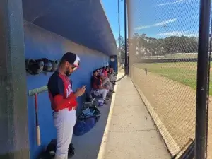 Angels dugout during SLO MSBL championship