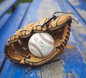baseball glove with ball
